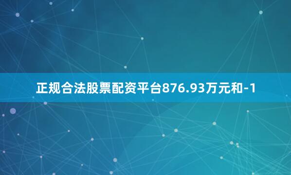 正规合法股票配资平台876.93万元和-1